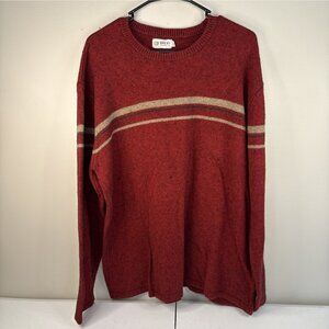 BKE 67 Buckle Vintage Wool Sweater Stripes Red Men's 2XL‎